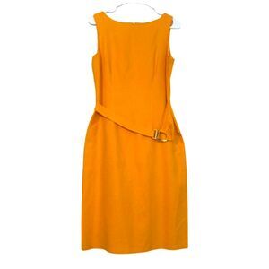 VTG David Meister Linen Dress Womens 8 Sleeveless Quiet Luxury Office Mad Men